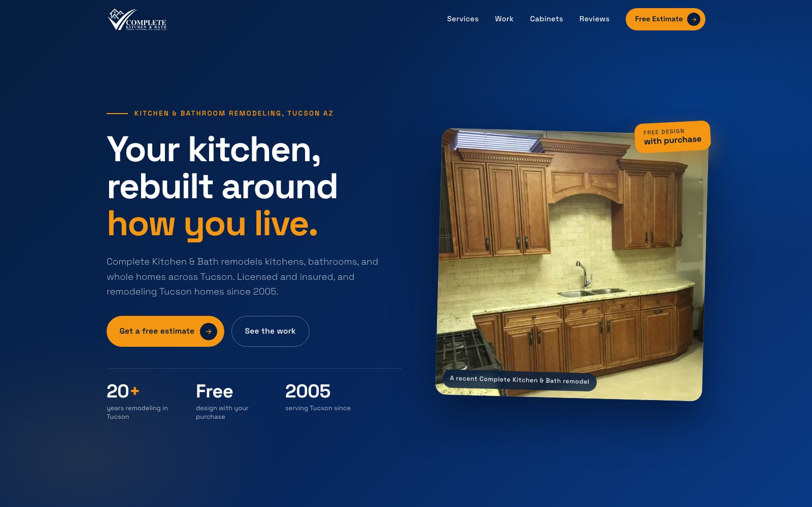 The new Complete Kitchen & Bath homepage concept