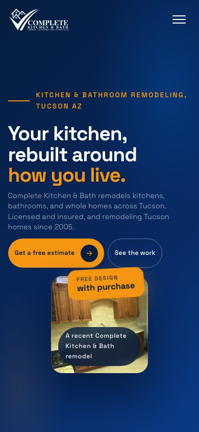 The new homepage on a phone